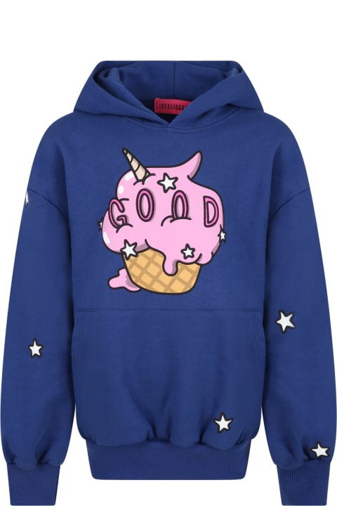 Blue Sweatshirt For Girl With Ice Cream