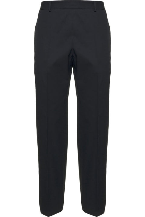 Jil Sander Black Cotton Tailored Pants - Blue
