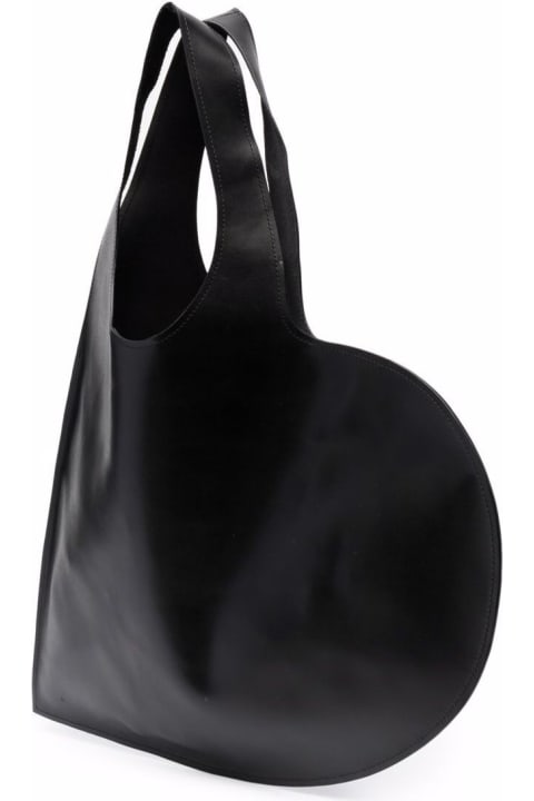 Coperni Black Leather Heart Handbag - Black/white