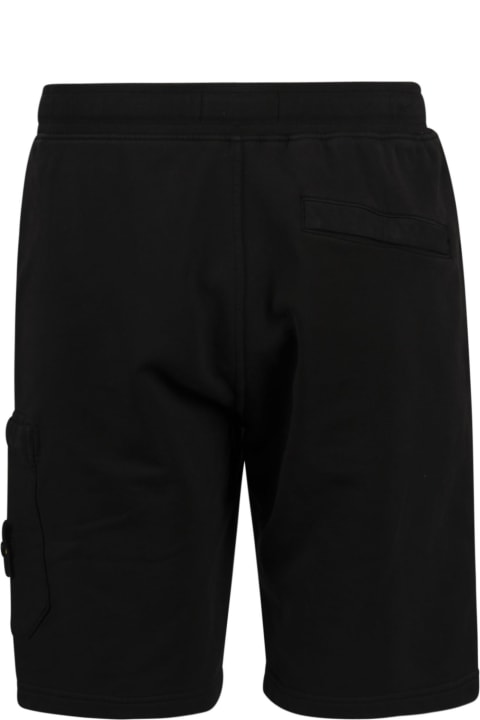 Stone Island Logo Patched Side Pocket Shorts - black