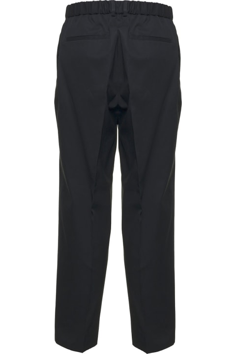 Jil Sander Black Cotton Tailored Pants - Blue