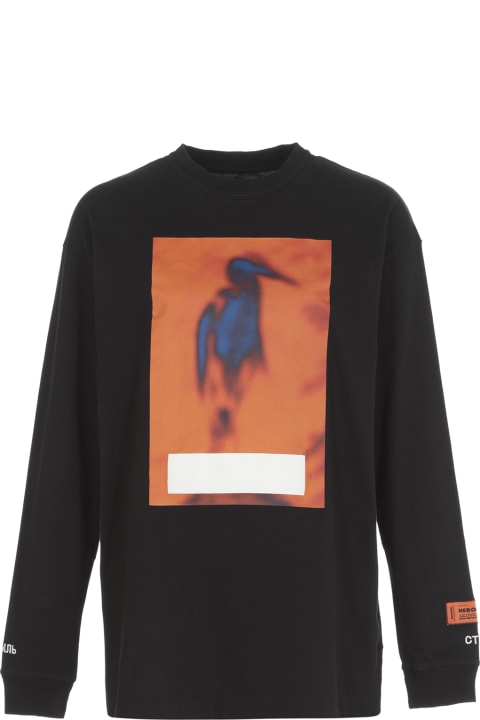 HERON PRESTON Heron Print Sweater - WHITE RED