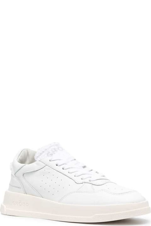 White Leather Sneakers With Logo