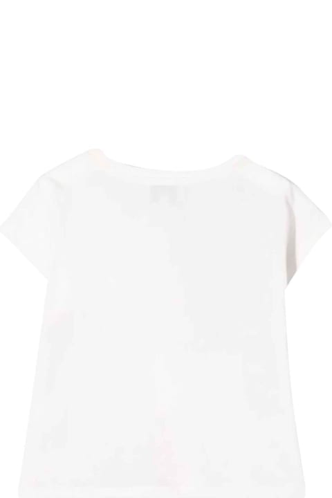 Kenzo Kids White T-shirt With Print - Blu