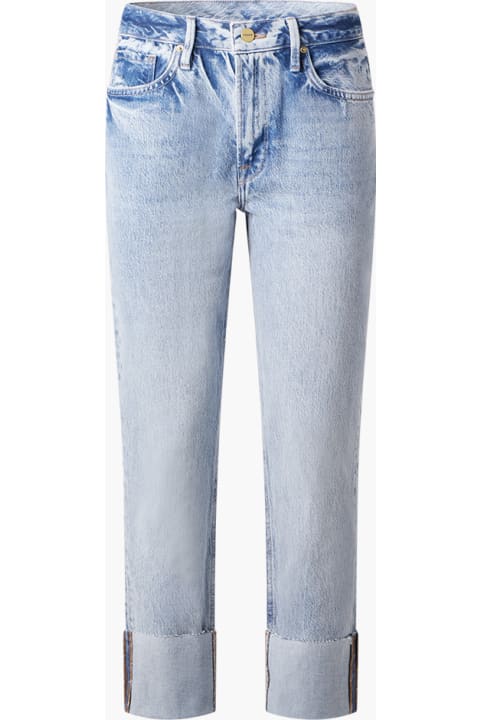 Frame Le Piper Wide Cuff Jeans - White