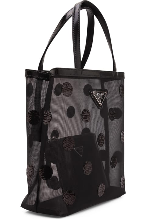Prada Sequin Embellished Polka Dot Shopping Bag