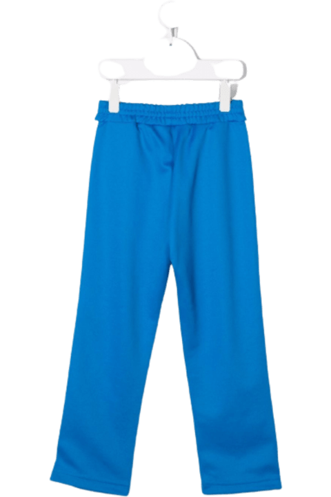 Light Blue Jersey Joggers With Logo Print