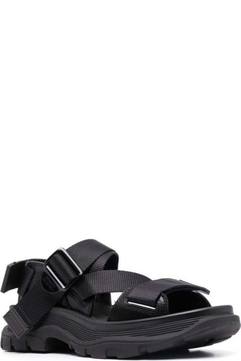 Black Tread Sandals With Ergonomic Rubber Sole