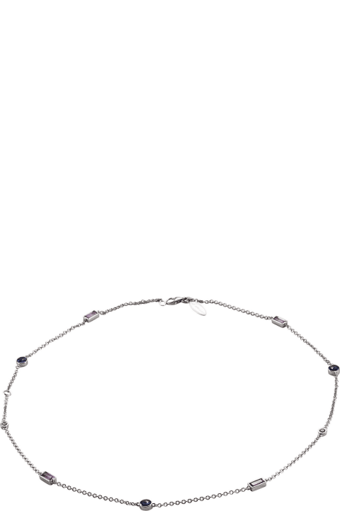 Lo Spazio Blue , Pink Sapphire and Diamond Necklace