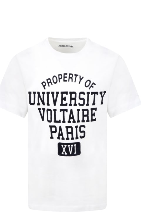 White T-shirt For Boy With Writings