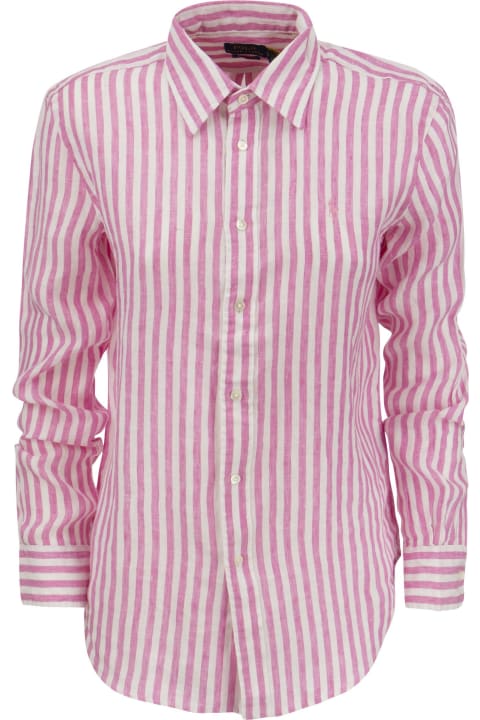 Ralph Lauren Relaxed-fit Striped Linen Shirt - Beige