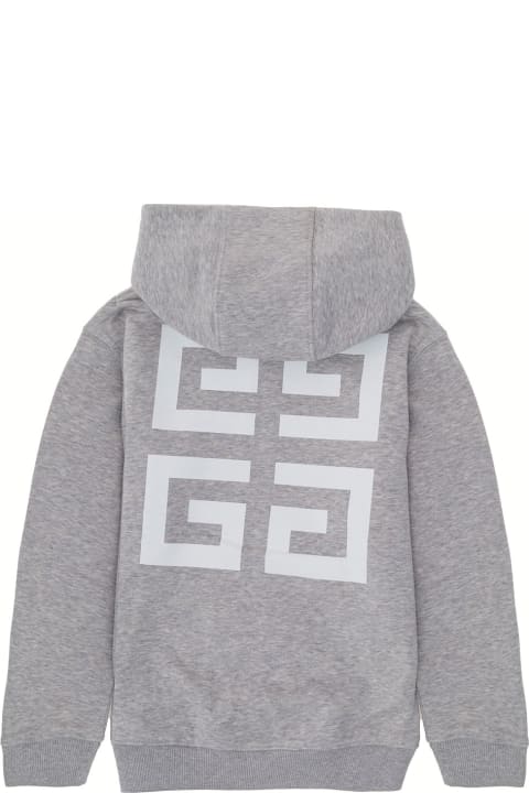 Givenchy Boy Blend Cotton Grey Hoodie With Logo