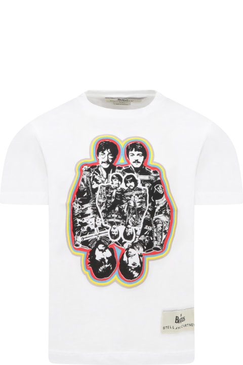 Stella McCartney Kids White T-shirt For Kids With The Beatles - Multicolor