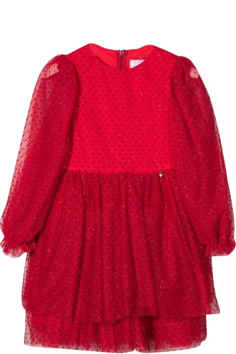 Simonetta Girl Red Dress - Crema-nero