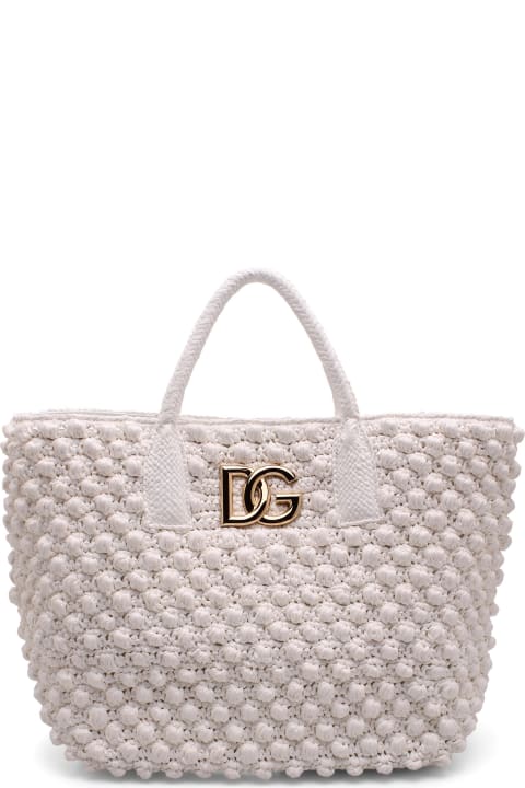 Dolce & Gabbana Crochet Work Rayon Large Shopping Bag