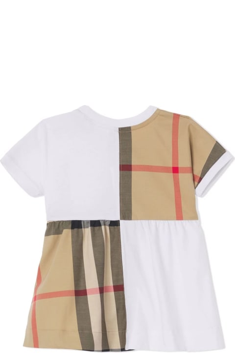 Burberry White And Archive Beige Organic Cotton Dress Set - Black