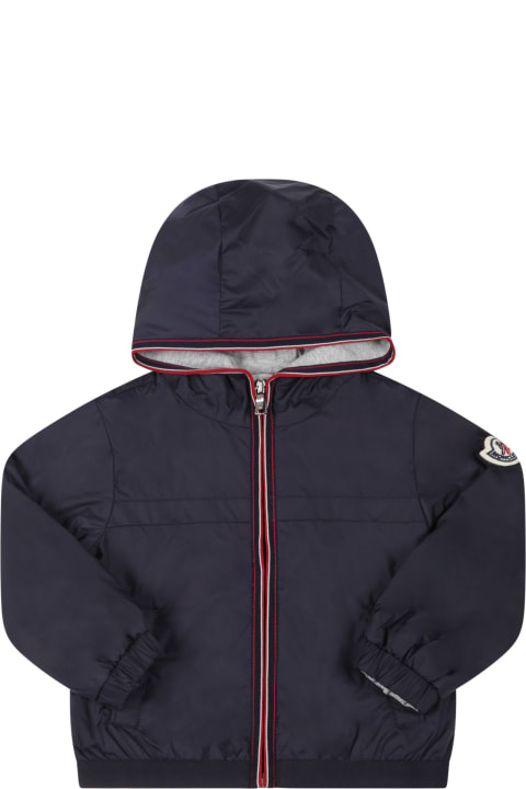 Blue "anton"  Jacket For Babykids With Patch Logo