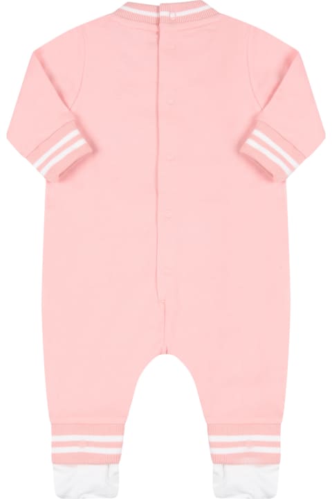 Moschino Pink Babygrow For Baby Girl With Teddy Bear - Red