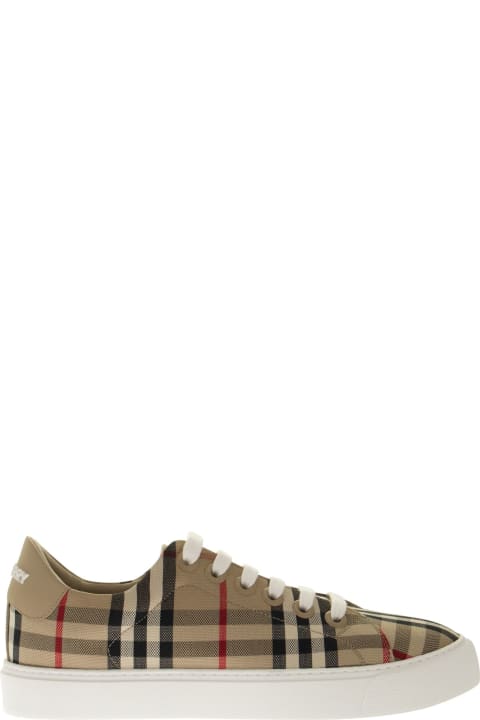 New Albridge - Sneaker With Vintage Check Pattern And Leather