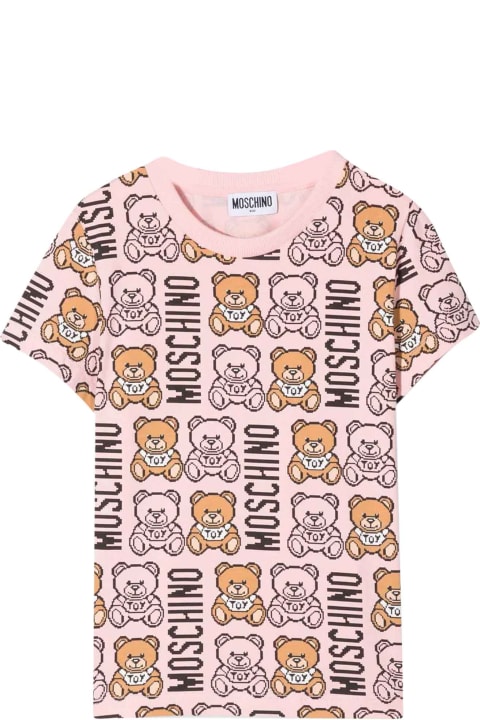 Moschino Pink T-shirt With Toy Print - Black