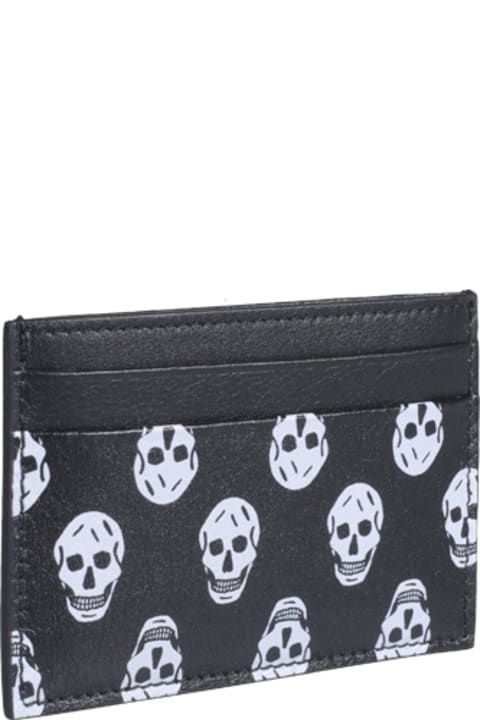 Alexander McQueen Skull Cards Holder - Black washed