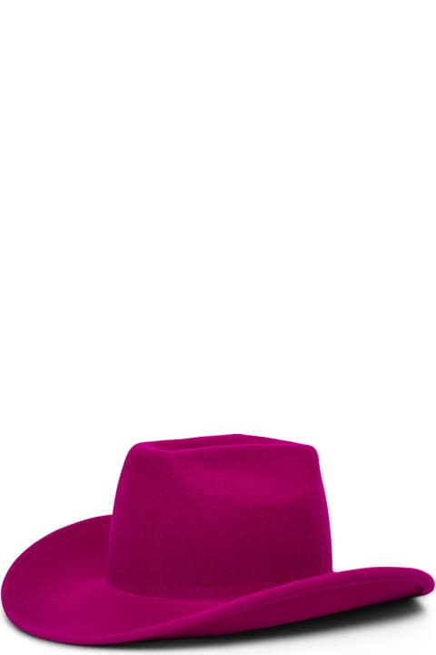 The Attico Pink Wool Cowboy Hat - FUXIA