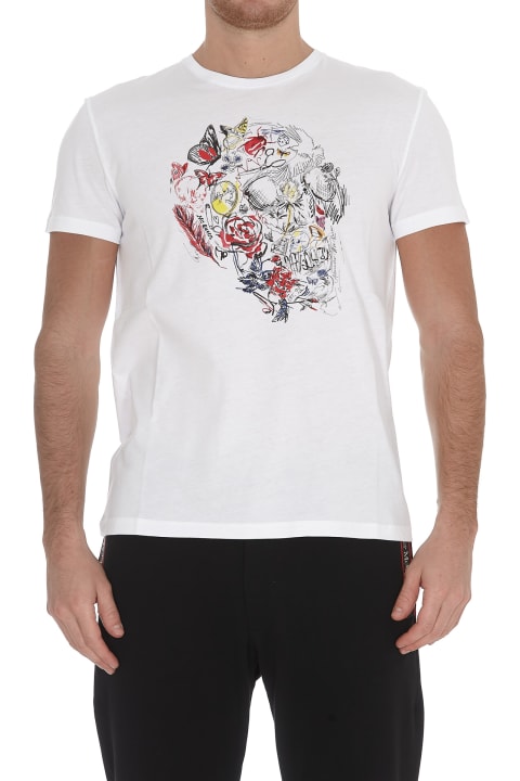 Alexander McQueen Skull Print T-shirt - Wh/of.wh/blk/whi/blk