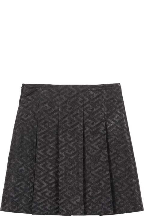 Young Versace Pleated Mini Skirt - BLACK
