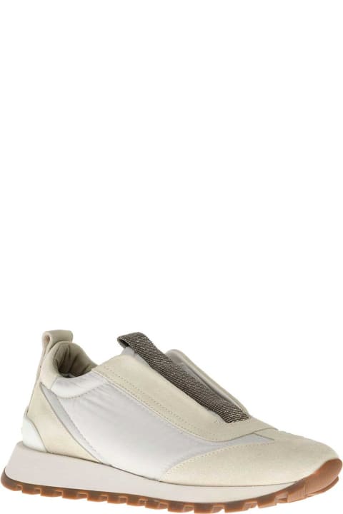 White Sneakers  With Monile Insert