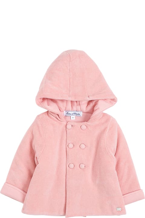 Tartine et Chocolat Double-breasted Pink Cotton Coat - Multicolor