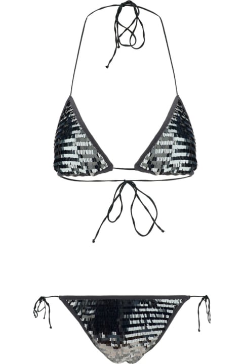 Oseree Sequered Microkini Swimwear - Dk fuchsia