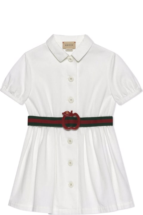 Children's Cotton Dress With Apple Buckle