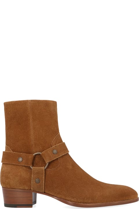 Saint Laurent 'wyatt Harness' Shoes - Brown