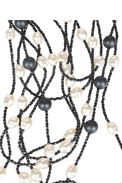 Maria Calderara Bead Embellished Necklace - White