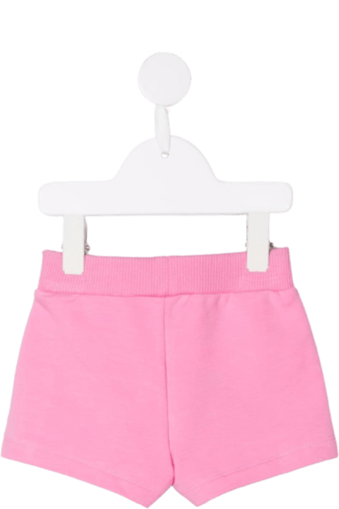 Chiara Ferragni Pink Cotton Shorts With Mascot Print - Bianco