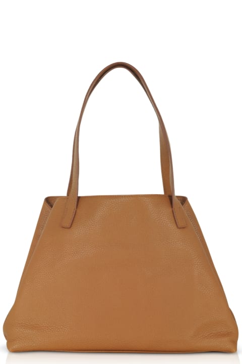 Brown Embossed Leather Ai Small Shoulder Bag