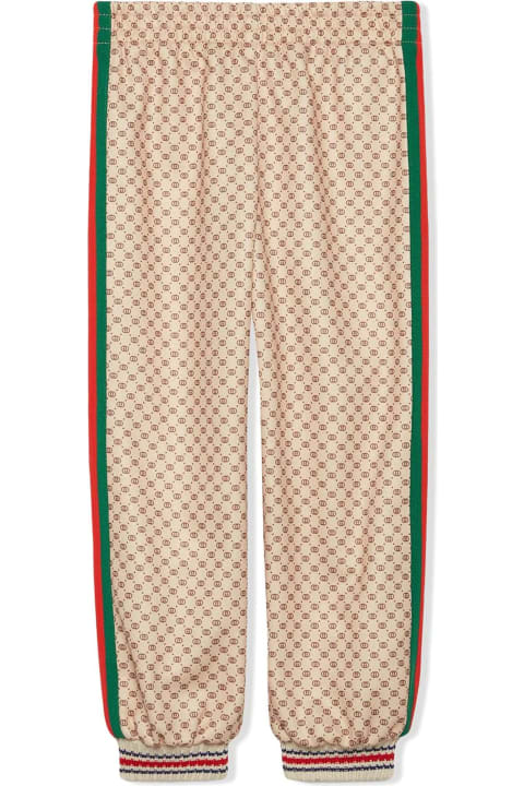 Gucci Children's Technical Jersey Jogging Trousers - Verde/rosso