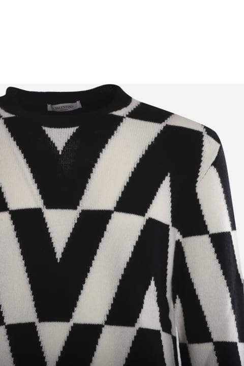 Macro Optical Motif Wool And Cashmere Sweater