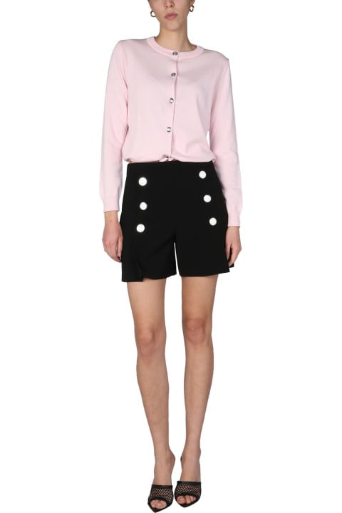 Boutique Moschino Shorts With Logo Buttons - Pink