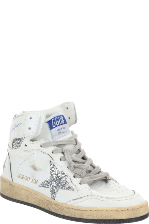 Golden Goose Sky Star Sneakers - White/silver/black
