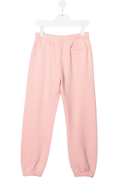 Pink Cotton Jogger With Logo Print