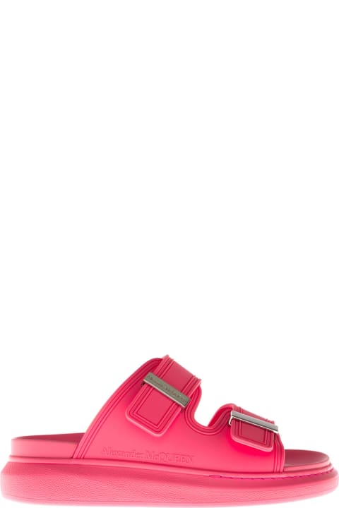 Alexander McQueen Hybrid Pink Plastic Sandals - White