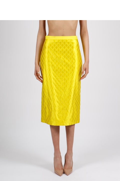 Gg Embroidery Longuette Skirt