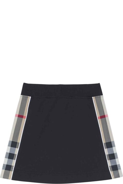 Black Skirt With Check Print