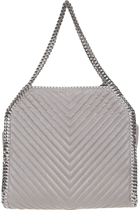 Stella McCartney Small Tote Eco Shaggy Deer Chevron Quilting - Camel