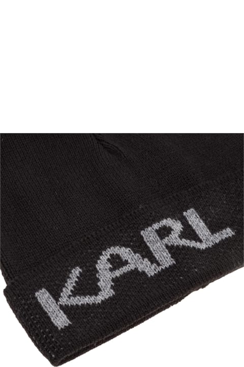 Karl Lagerfeld Karl Logo Beanie - NERO