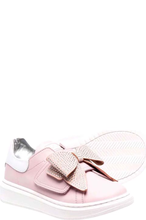 Pink Sneakers With Ribbon Application