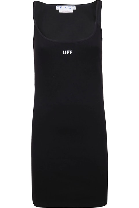 Off-White Off Stamp Basic Rib Dress - Black