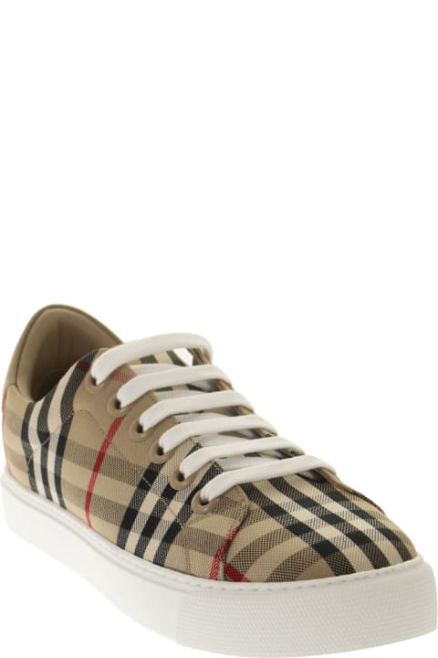 New Albridge - Sneaker With Vintage Check Pattern And Leather