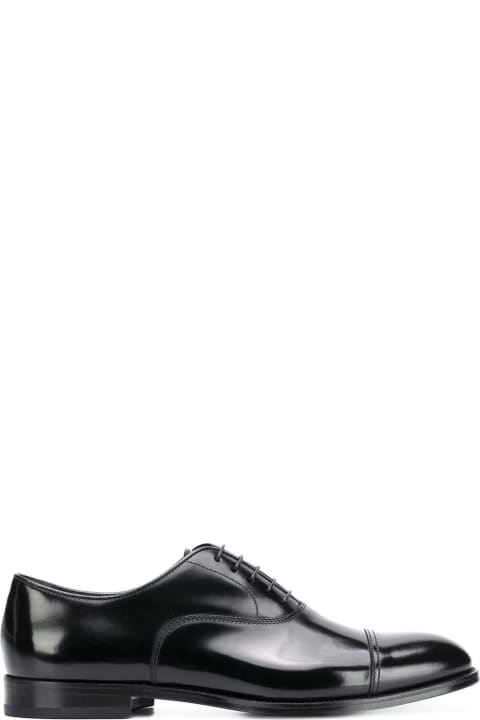 Doucal's Black Calf Leather Classic Oxford Shoes - Black